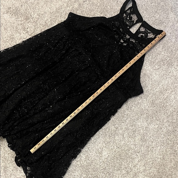 Torrid Black Glitter Mini Lace Skater Halter Dress Size 22 Plus Size - Picture 12 of 17